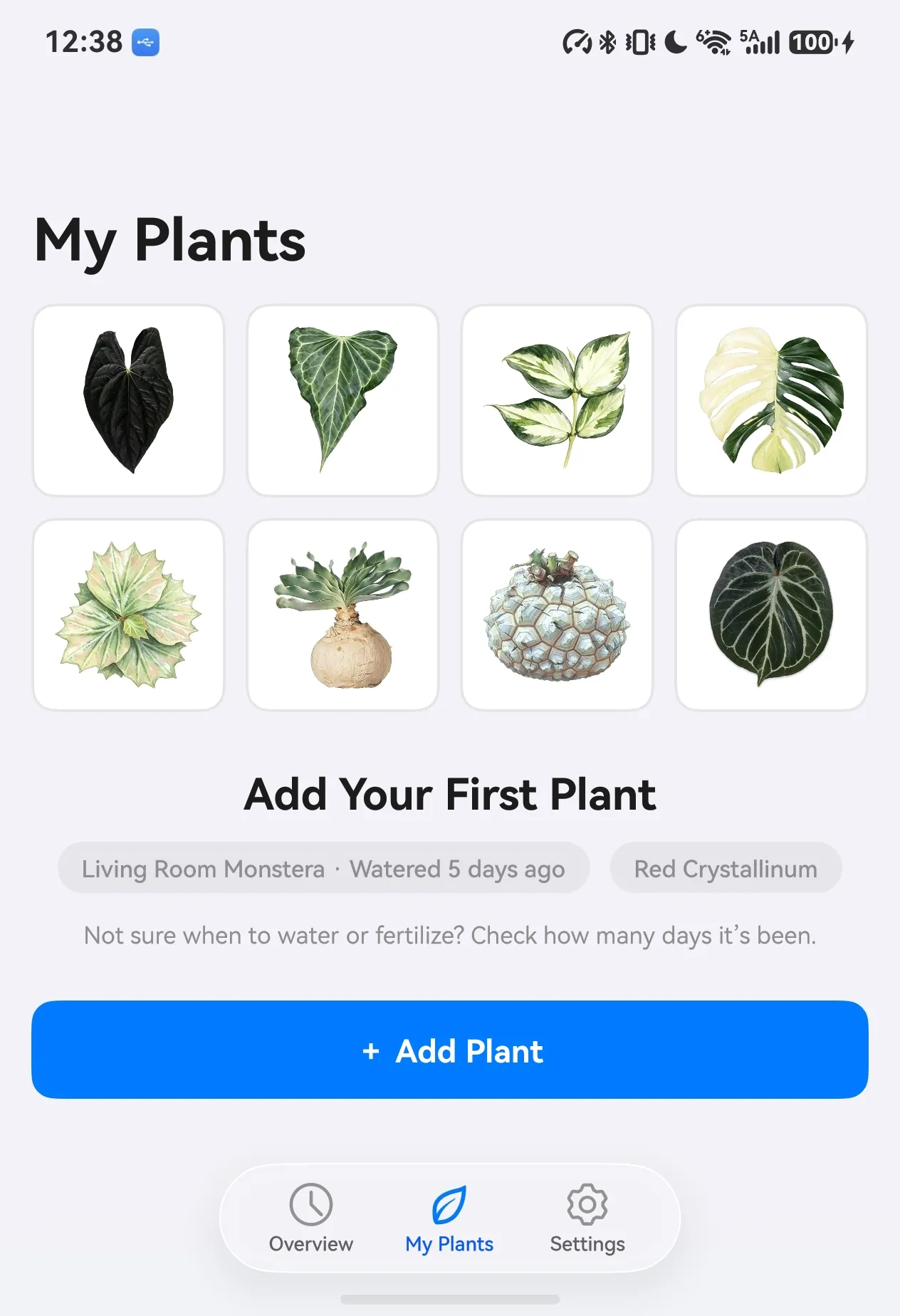 My Plants on a standard phone